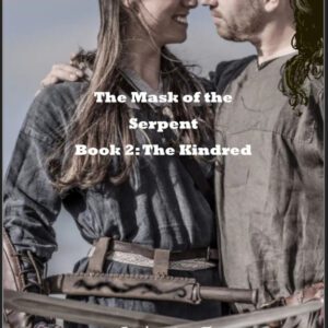 Book cover: medieval couple embracing with crossed swords